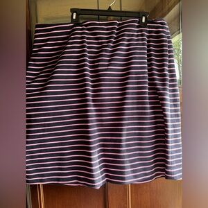 Talbots Navy Skirt with Pink Stripe 16w